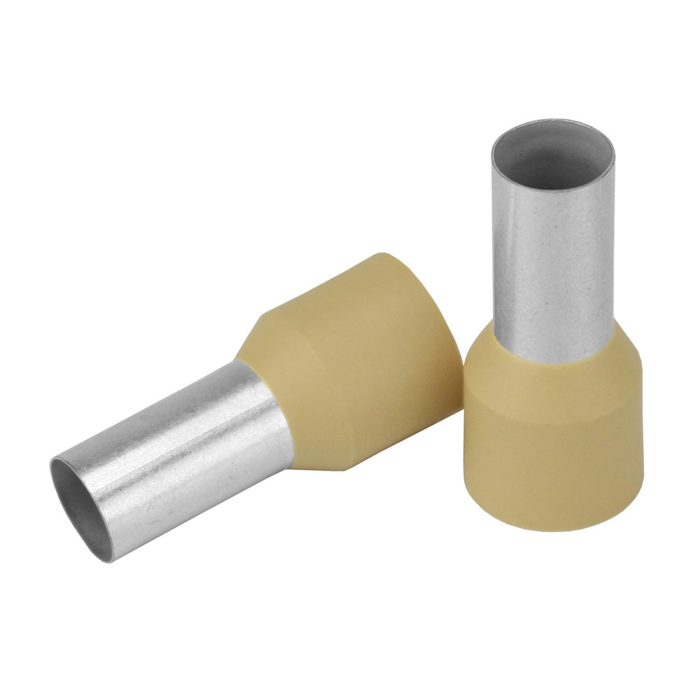 Pacer Beige 2 AWG Wire Ferrule - 16mm Length - Pack of 10