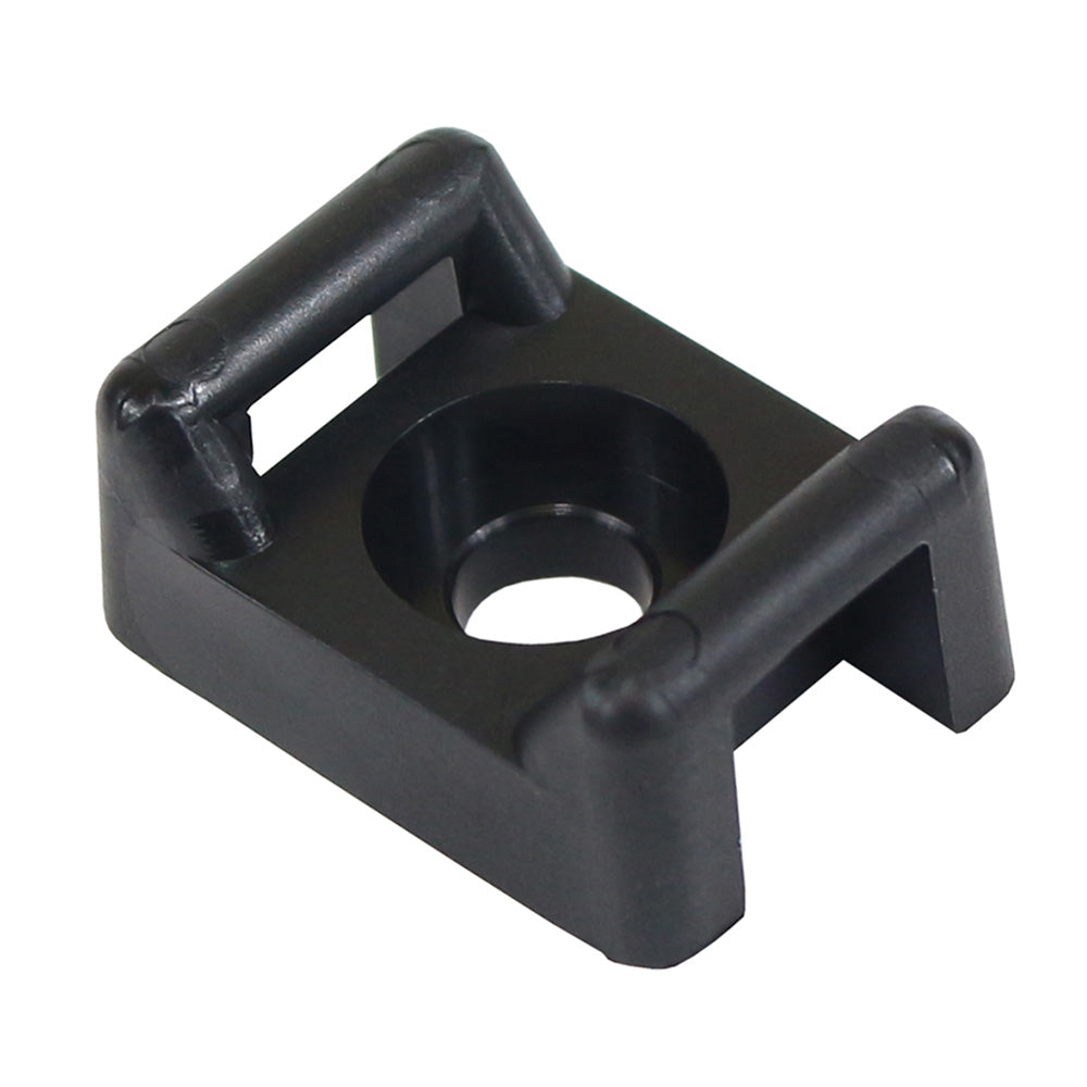 Pacer Screw Down Cable Tie Mount - #10 Screw Mount Method - Black - Pack of 100