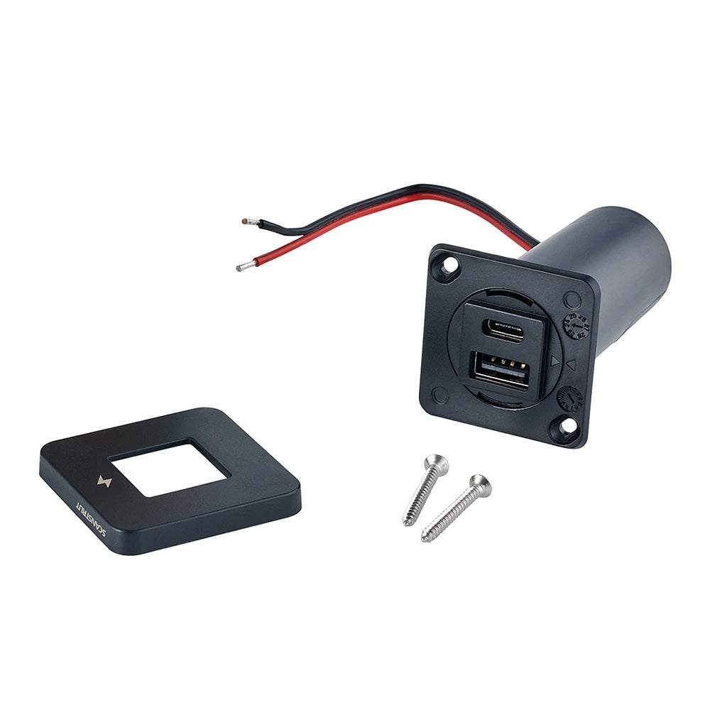 Scanstrut TILE USB-A/USB-C Interior Charging Socket - 12/24V - Black Bezel - image 3