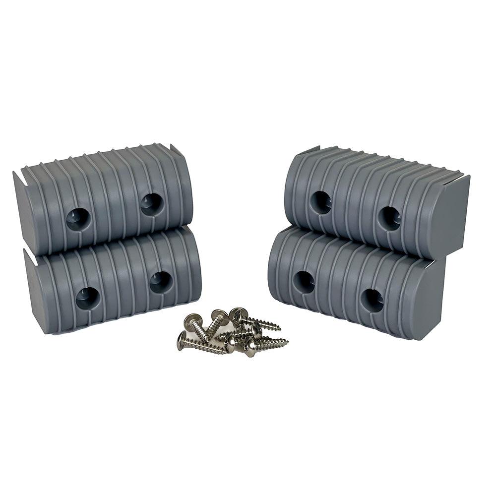 Caliber BunkWrap End Cap 2x4" Grey Accessory Kit w/Stainless Steel Hardware *Pack of 4