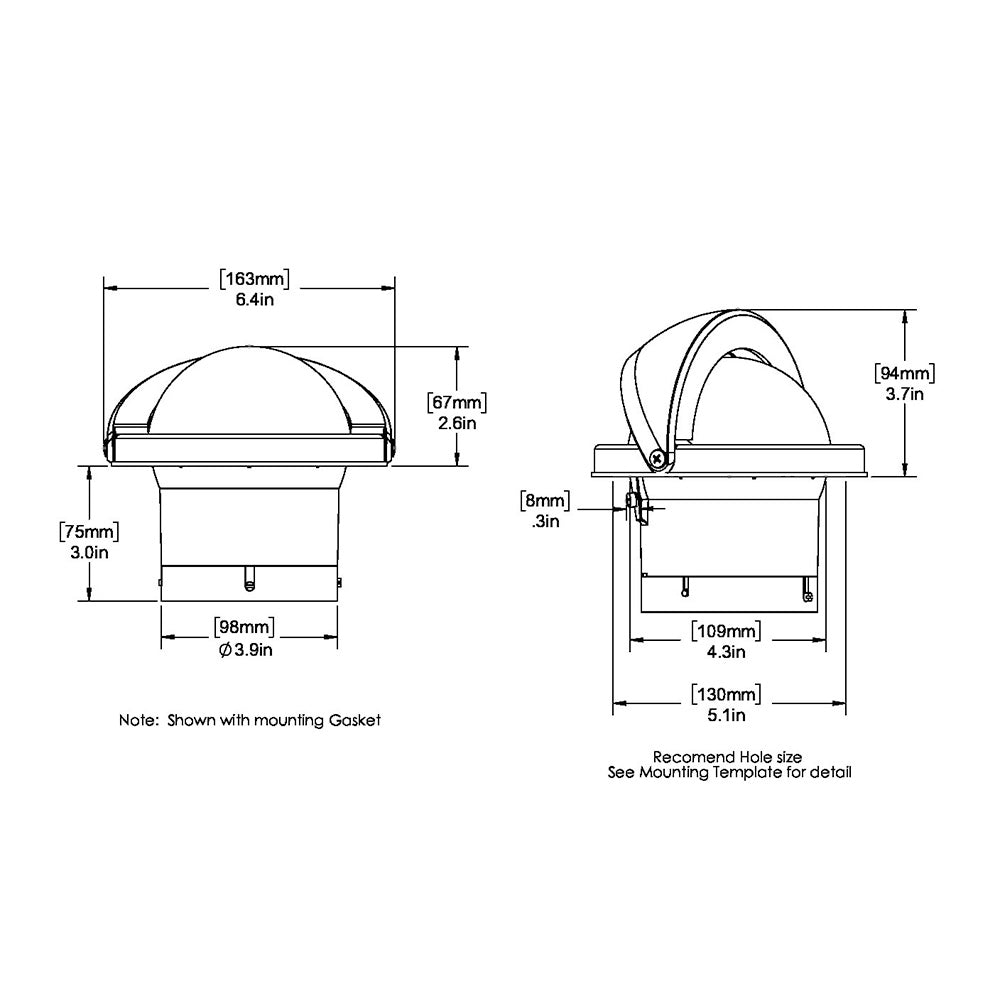 Ritchie SS-2000W SuperSport Compass - Flush Mount - White - image 2