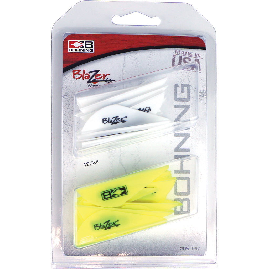 Bohning Blazer Vane Combo White/Neon Yellow 36 pk.