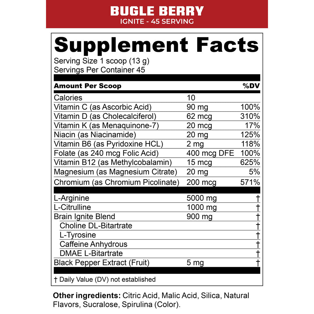 MTN Ops Ignite Bugle Berry 21oz Tub (45 Scoops)