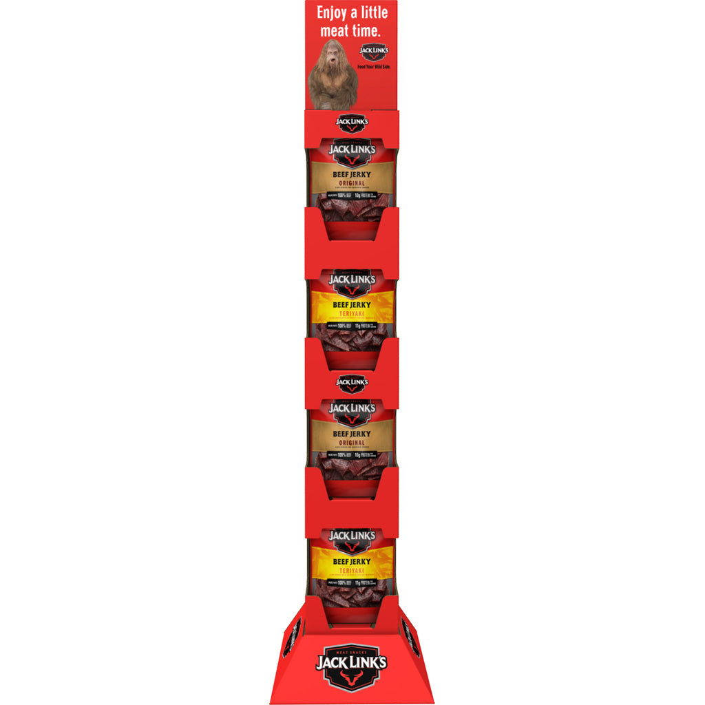 Jack Links 3.25oz Jerky Tower 32ct Orig & Teriyaki