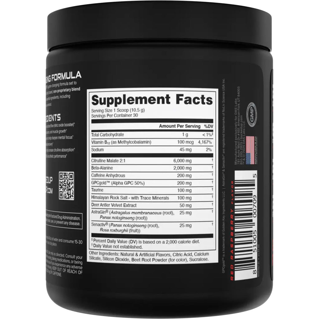 Bucked Up Pre-Workout Blood Raz 30 Serving Tub