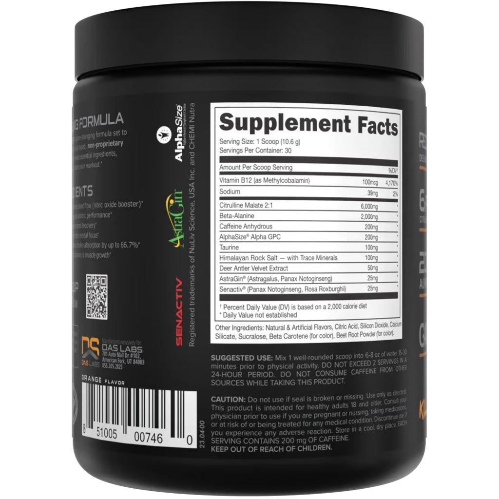 Bucked Up Pre-Workout Killa OJ 30 Serving Tub