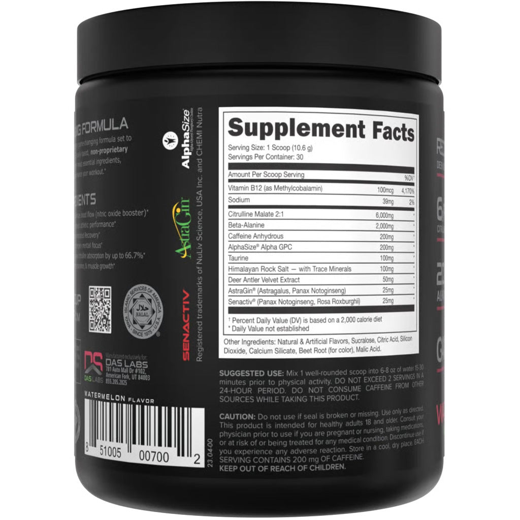 Bucked Up Pre-Workout Watermelon 30 Serving Tub