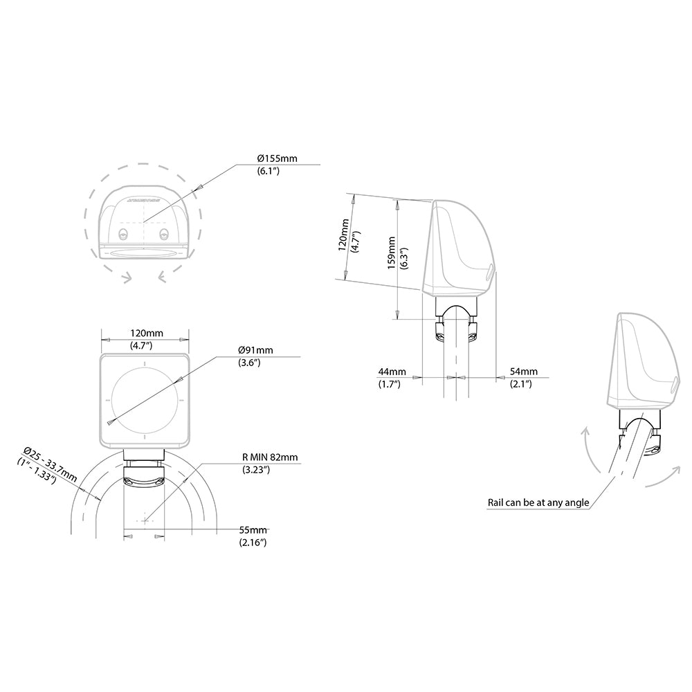 Scanstrut Scanpod Single Instrument Pod Rail Mount - Cut f/Standard Instrument - Fits 1" - 1.33" Rails - image 2