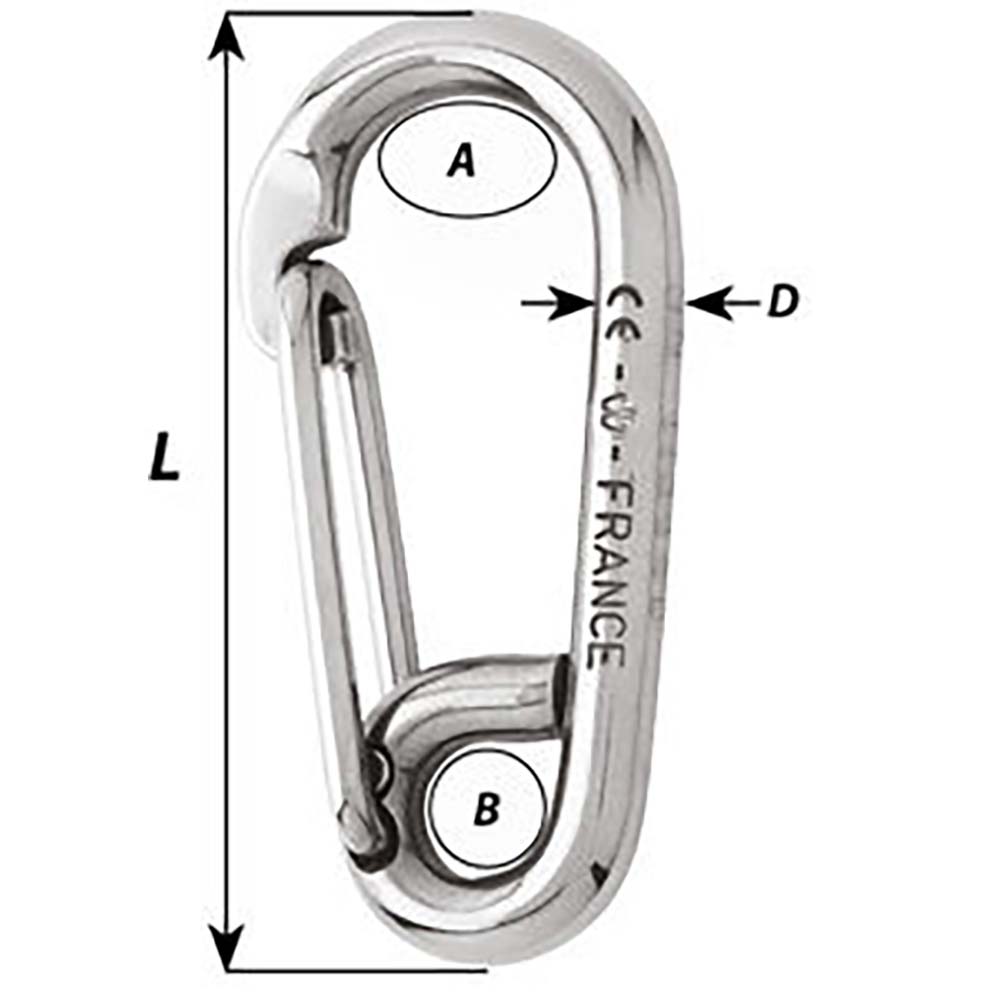 Wichard Symmetric Carbine Hook - Length 80mm - 5/16" - image 2