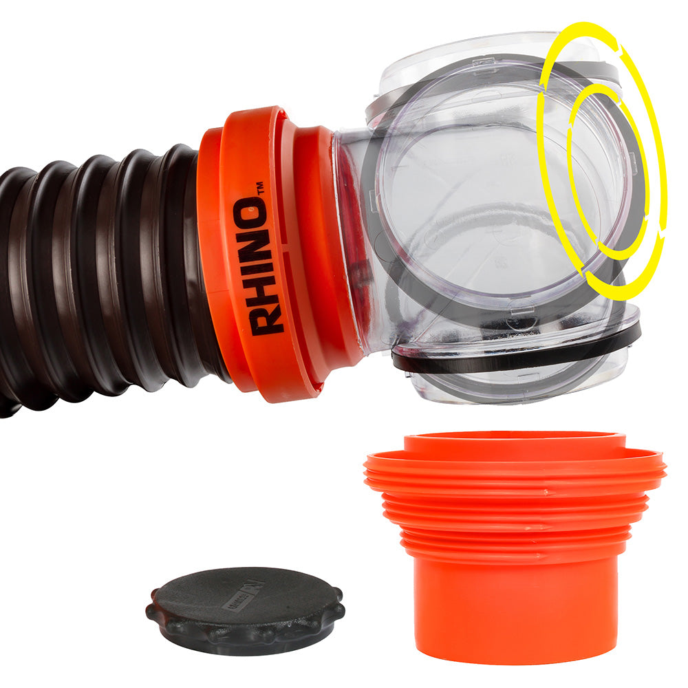 Camco RhinoFLEX 15' Sewer Hose Kit w/4 In 1 Elbow Caps - image 2