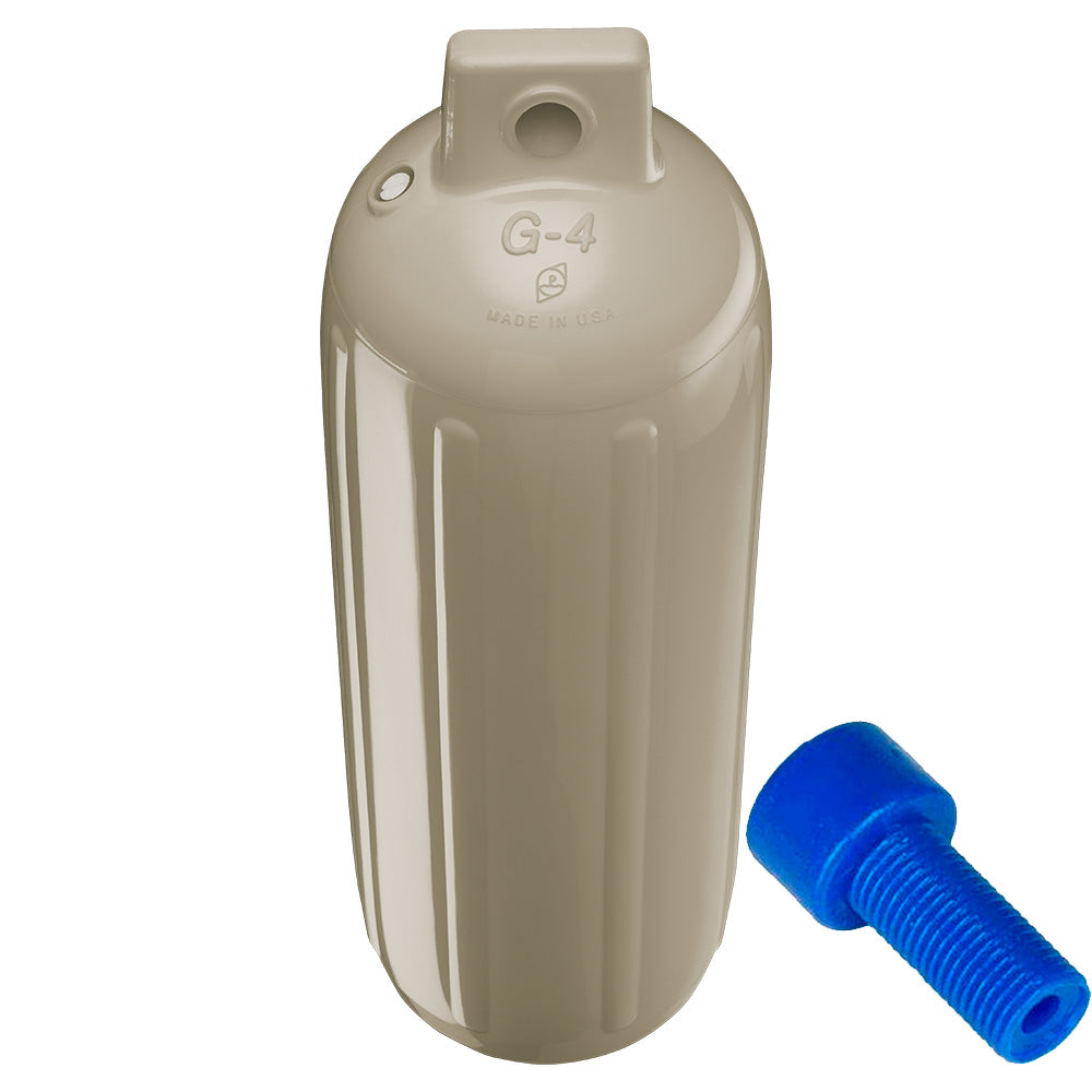 Polyform G-4 Twin Eye Fender 6.5" x 22" - Sand w/Adapter - image 2
