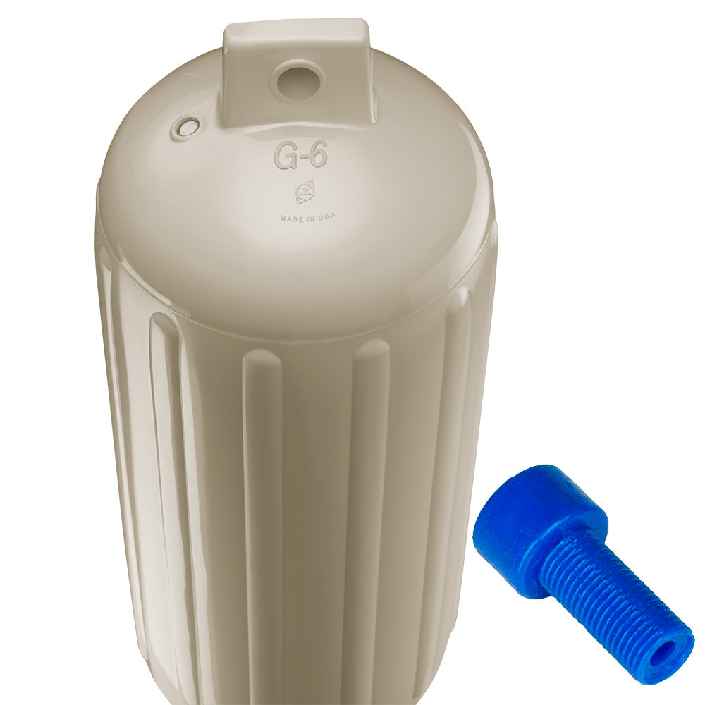 Polyform G-6 Twin Eye Fender 11" x 30" - Sand w/Adapter - image 2