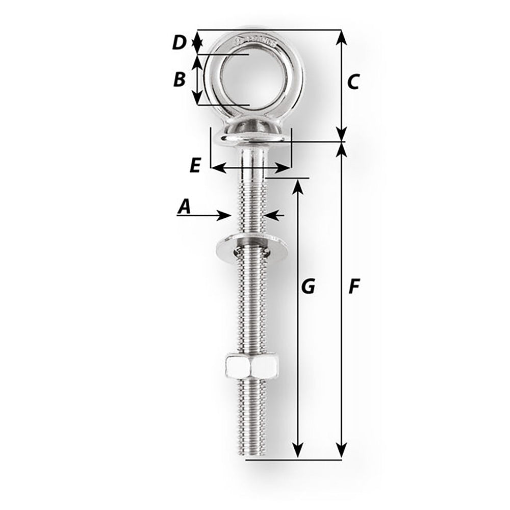 Wichard Eye Bolt - M10 x 150mm - Length 100mm - image 2