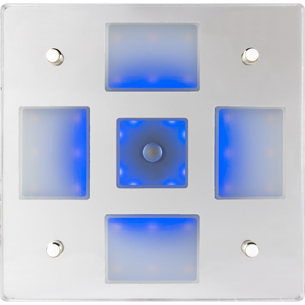 Sea-Dog Square LED Mirror Light w/On/Off Dimmer - White & Blue - image 3