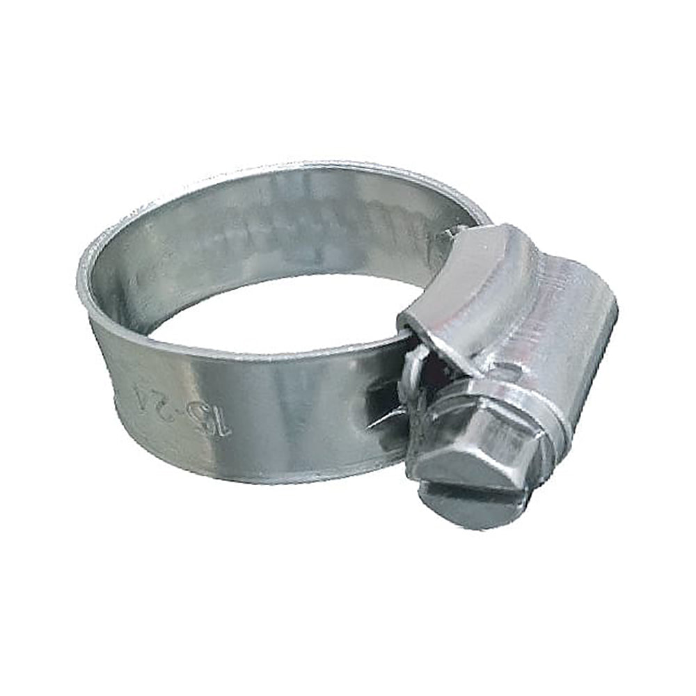 Trident Marine 316 SS Non-Perforated Worm Gear Hose Clamp - 3/8" Band - 7/16"–21/32" Clamping Range - Pack of 10 - SAE Size 4
