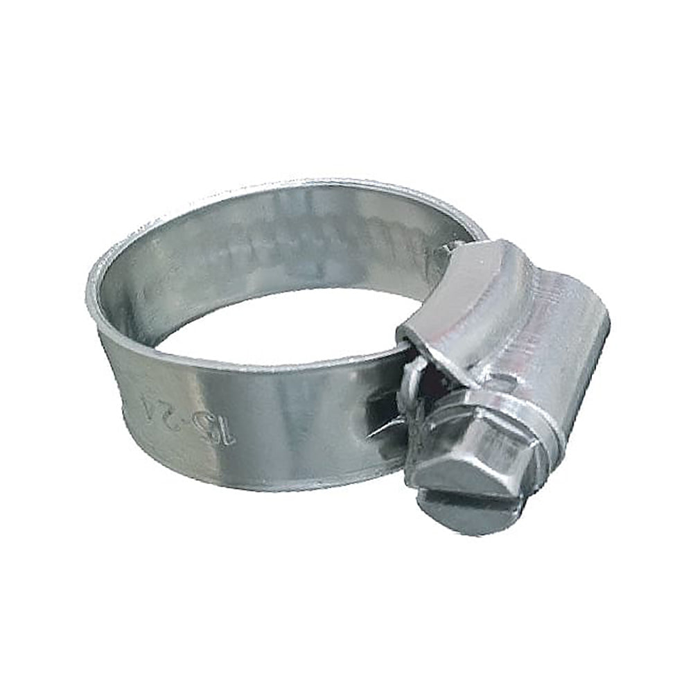 Trident Marine 316 SS Non-Perforated Worm Gear Hose Clamp - 3/8" Band - (3/4" – 1-1/8") Clamping Range - Pack of 10 - SAE Size 10