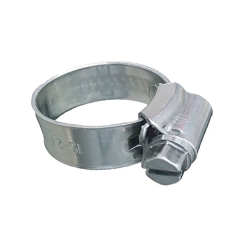Trident Marine 316 SS Non-Perforated Worm Gear Hose Clamp - 3/8" Band - (1-1/16" – 1-1/2") Clamping Range - Pack of 10 - SAE Size 16