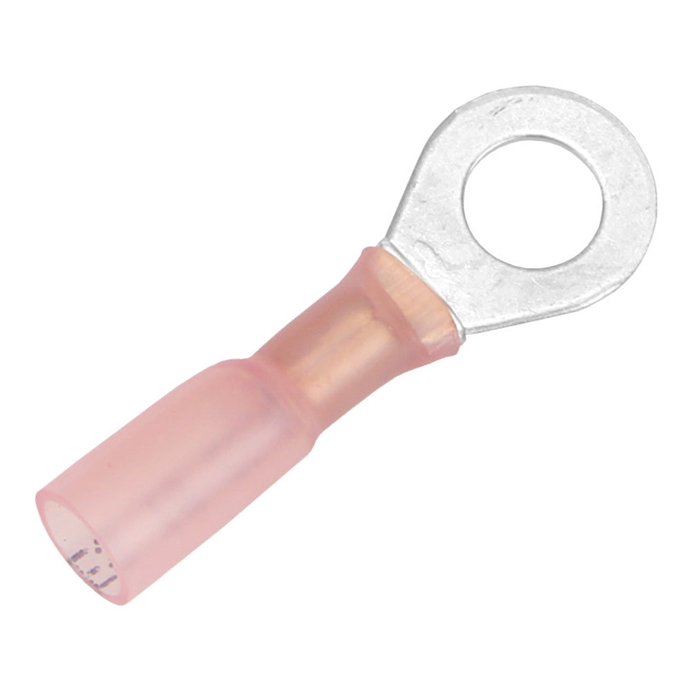 Pacer 22-18 AWG Heat Shrink Ring Terminal - 1/4" Stud Size - Pack of 100