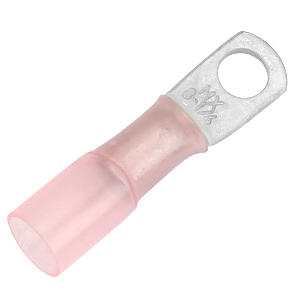 Pacer 8 AWG Heat Shrink Ring Terminal - 1/4" Stud Size - Pack of 25