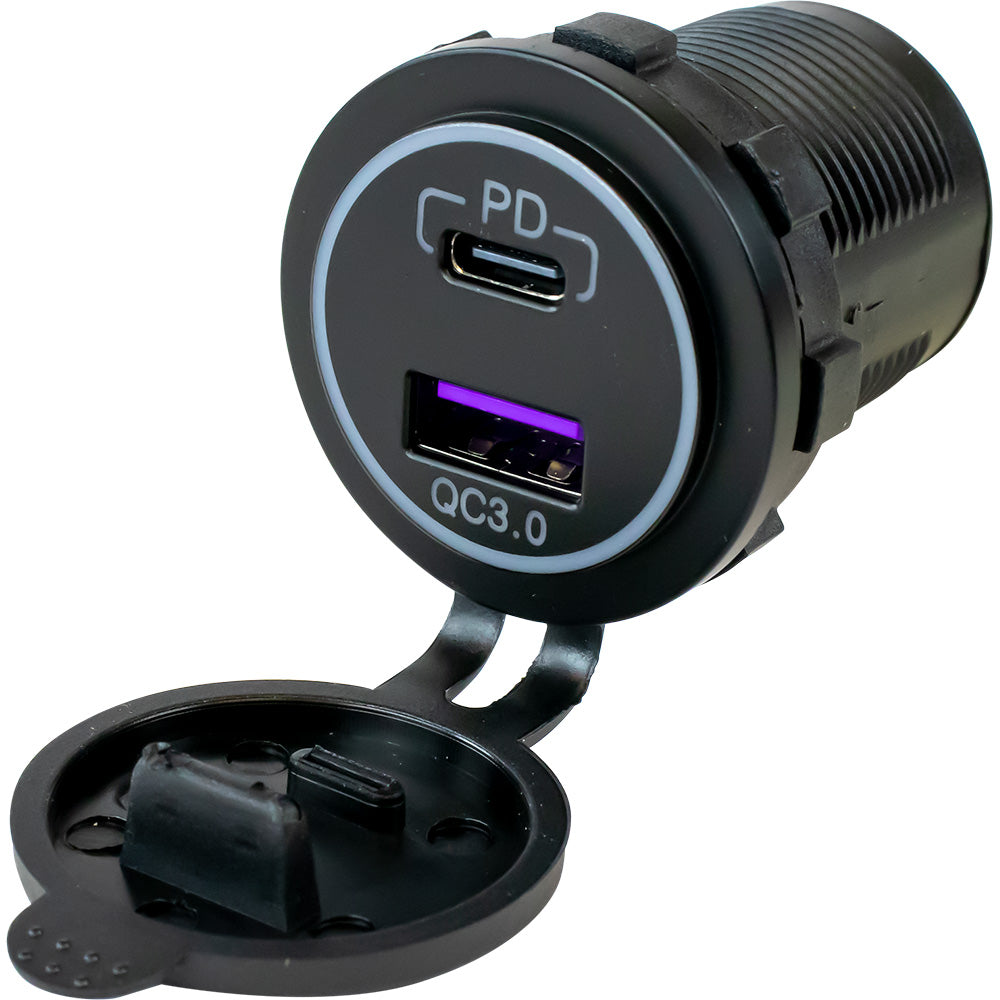 Sea-Dog USB 3.0 & USB-C Power Socket w/Out Light - image 2