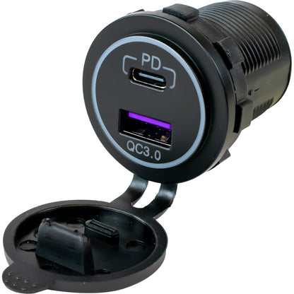 Sea-Dog USB 3.0 & USB-C Power Socket w/Out Light - image 2