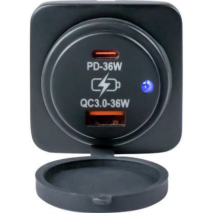 Sea-Dog USB A / USB C Square Surface Mount Power Socket - image 2