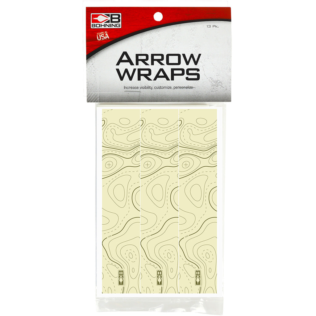 Bohning Arrow Wraps Tan Topo 5.5 in. Standard 13 pk.