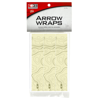 Bohning Arrow Wraps Tan Topo 5.5 in. Standard 13 pk.