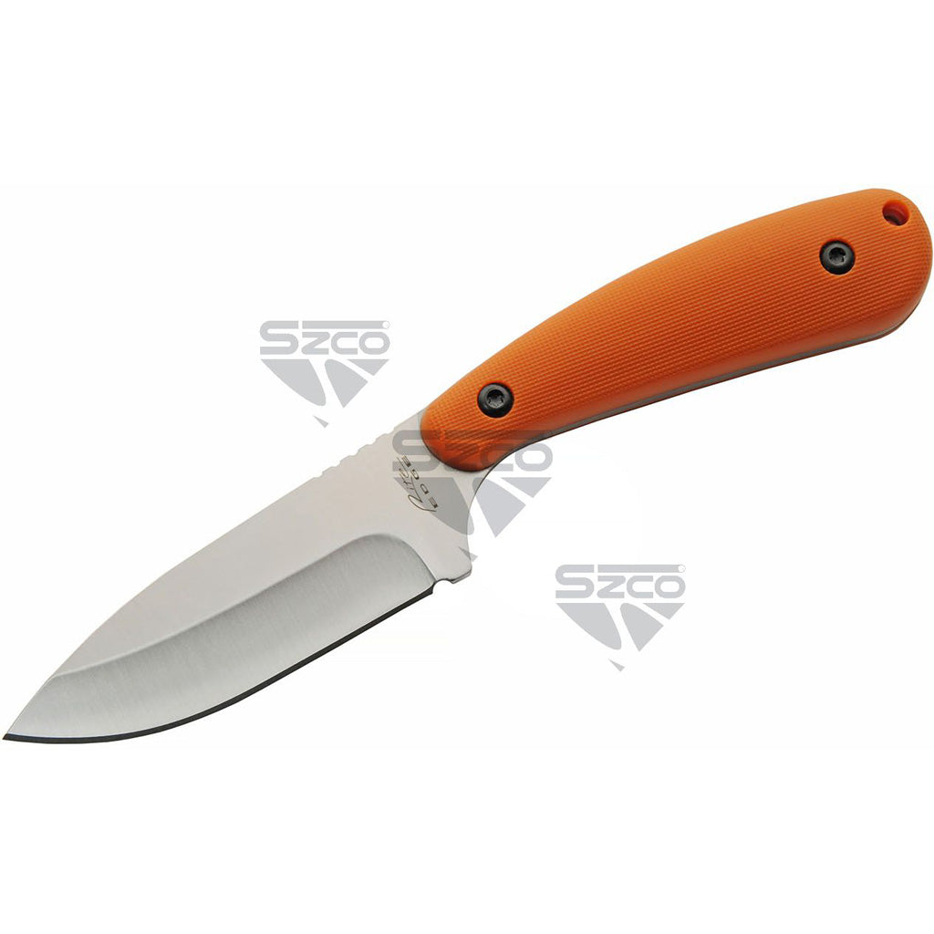 SZCO Orange Trailing Point Skinner Knife 7 in.