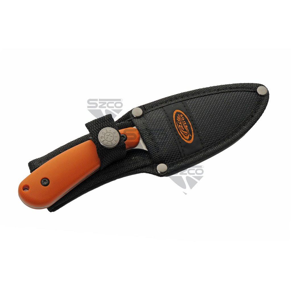 SZCO Orange Trailing Point Skinner Knife 7 in.
