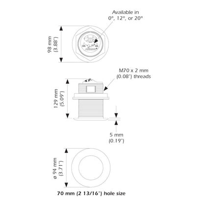 Airmar B75HW High Wide Chirp Transducer - 12 Degree Deadrise, 600W Thru Hull - image 3