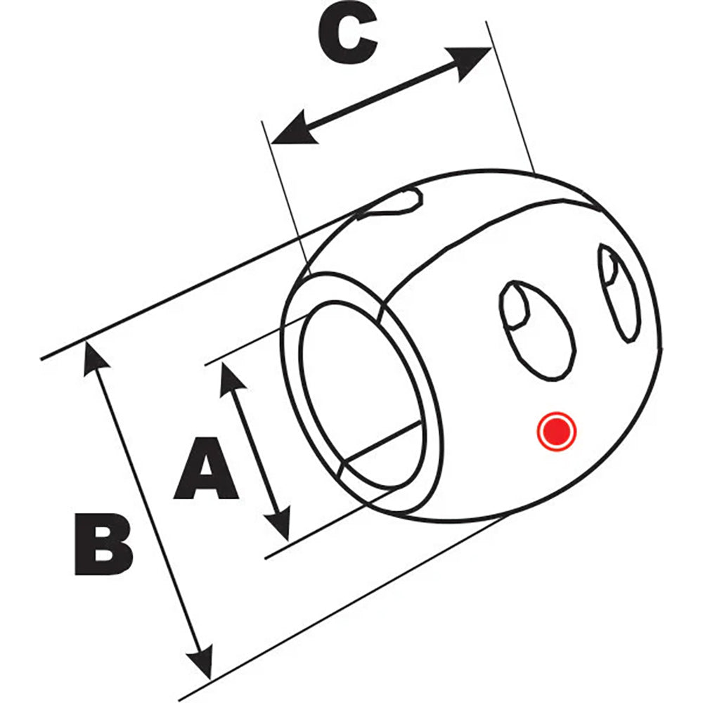 Performance Metals 1" Streamlined Shaft Anode - Aluminum - image 2