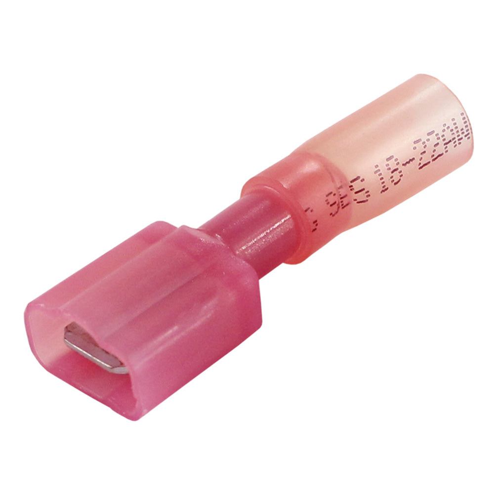 Pacer 22-18 AWG Fully-Insulated Male Disconnect Terminal - Red - Pack of 100