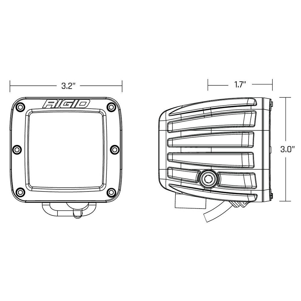 RIGID Industries D-Series LED SAE Fog Beam - Yellow/White - Set of 2 - image 3