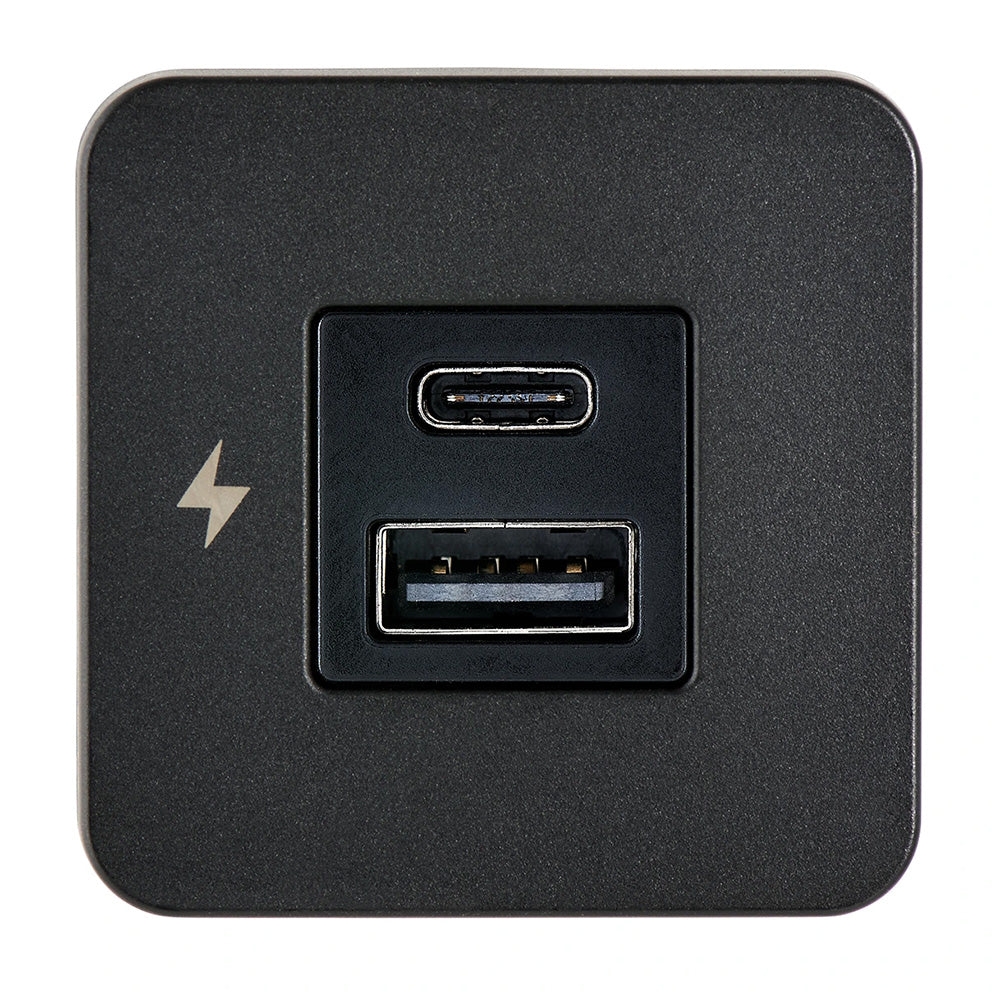 Scanstrut TILE USB-A/USB-C Interior Charging Socket - 12/24V - Black Bezel - image 2