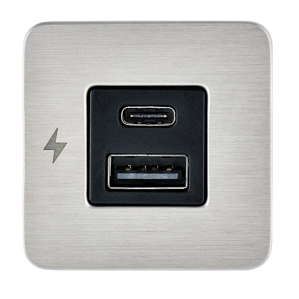 Scanstrut TILE USB-A/USB-C Interior Charging Socket - 12/24V - Stainless Steel Bezel - image 2