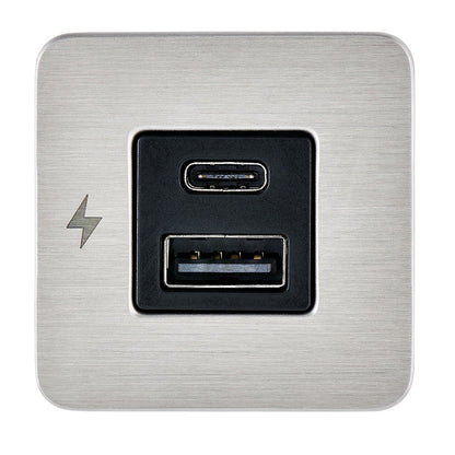 Scanstrut TILE USB-A/USB-C Interior Charging Socket - 12/24V - Stainless Steel Bezel - image 2