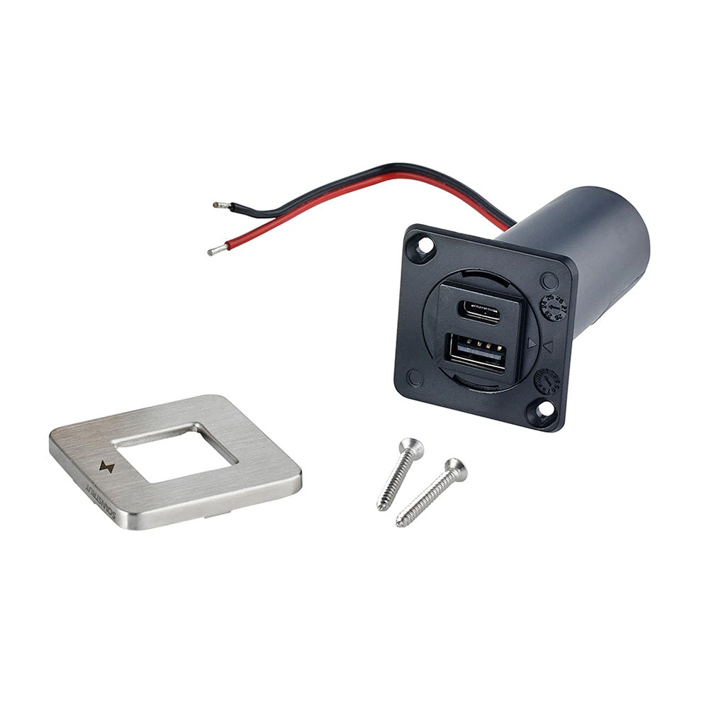 Scanstrut TILE USB-A/USB-C Interior Charging Socket - 12/24V - Stainless Steel Bezel - image 3