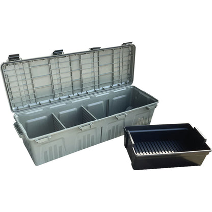 MTM The Mule Mobile Gear Carrier Wheeled Crate w/ Divider Army Green