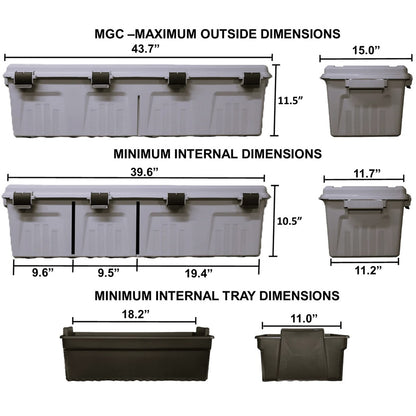 MTM The Mule Mobile Gear Carrier Wheeled Crate w/ Divider Army Green