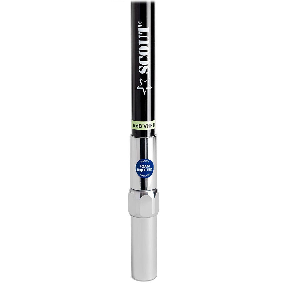 Scout 8' QuickFit Black VHF Antenna w/5M Cable + FME Quick 6 Foam Filled 6db Solid Brass & Copper Element - image 2
