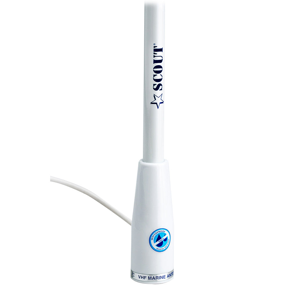 Scout 5' White VHF Antenna 3dB Nylon Ferrule w/5M RG-58 Coax KS-22 - image 2