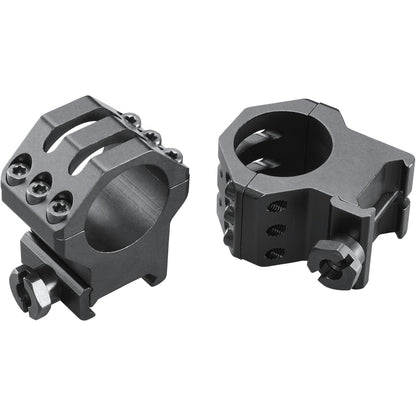 "Weaver Classic 6Hole Skeleton Rings Matte Black 1"" XHigh Clamshell Pack"