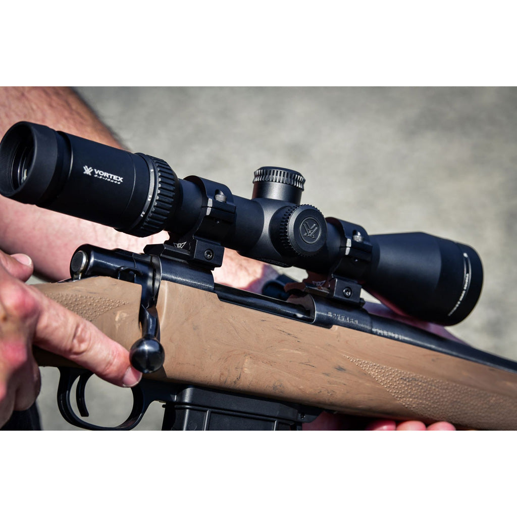 Warne Vapor Horizontal Aluminum Rings Matte Black 1 in. Medium