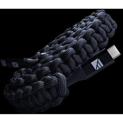 Dark Energy USB C to C Paracord Cable  Black