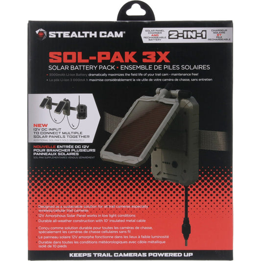 "Stealth Cam FieldMax External Solar Pack 3,000MAH"