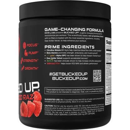 Bucked Up Pre-Workout Blood Raz 30 Serving Tub