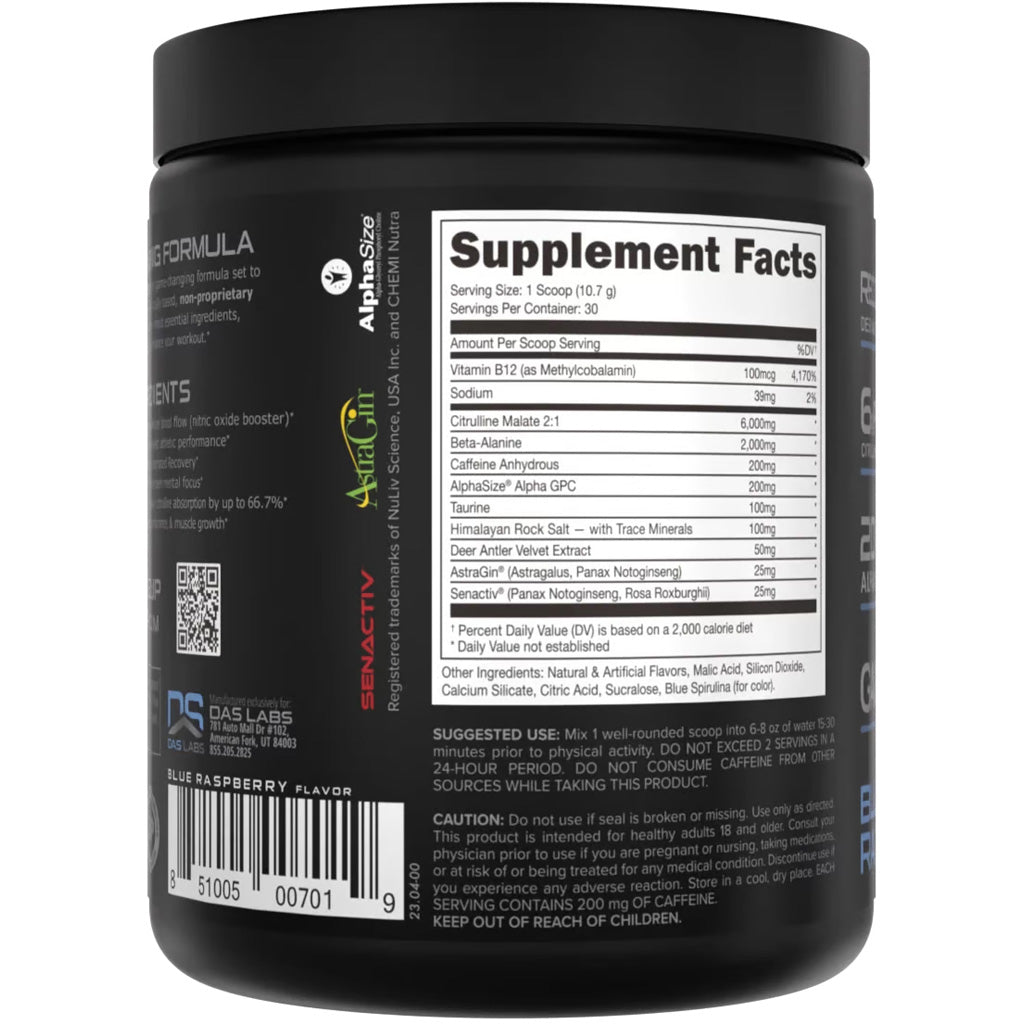 Bucked Up Pre-Workout Blue Raz 30 Serving Tub
