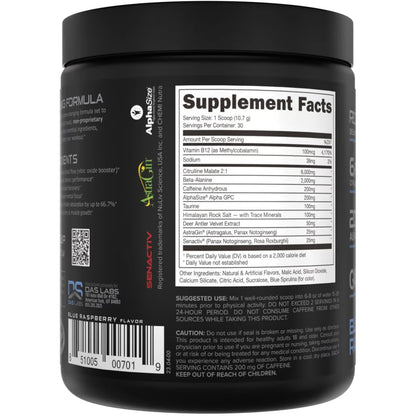 Bucked Up Pre-Workout Blue Raz 30 Serving Tub