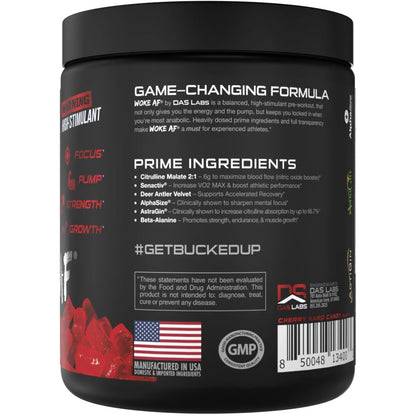 Bucked Up Woke AF Pre-Workout Cherry Hard Candy 30 Serving Tub
